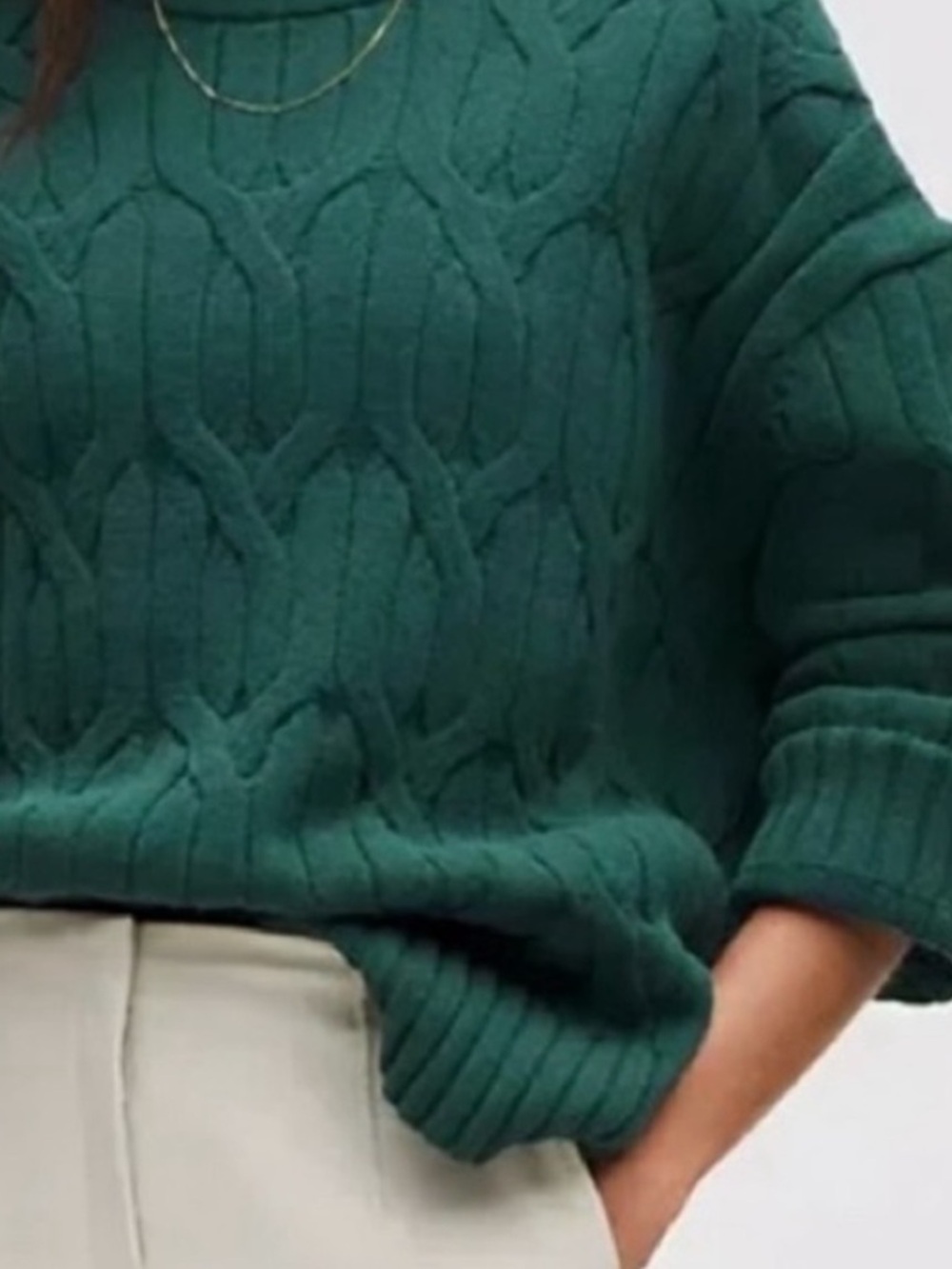 Lululemon Cable-Knit Oversized Crewneck Sweater Storm Teal Size Medium - Picture 2 of 8